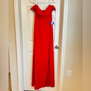 Windsor Red Formal High Slit Dress